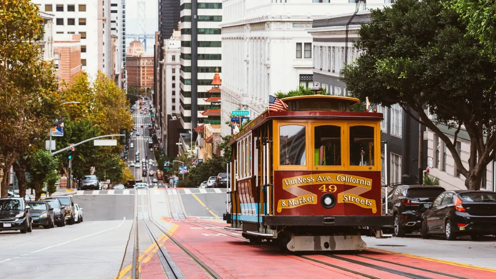 Đi cáp treo ở San Francisco